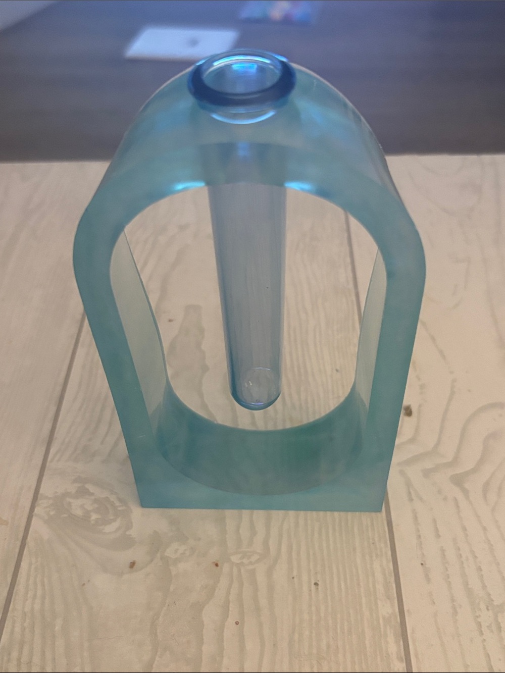 Aqua Blue Modern Glass Bud Vase - Home Accents